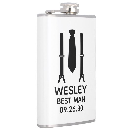 Best Man Black Stropdas Heupfles (Rechts)