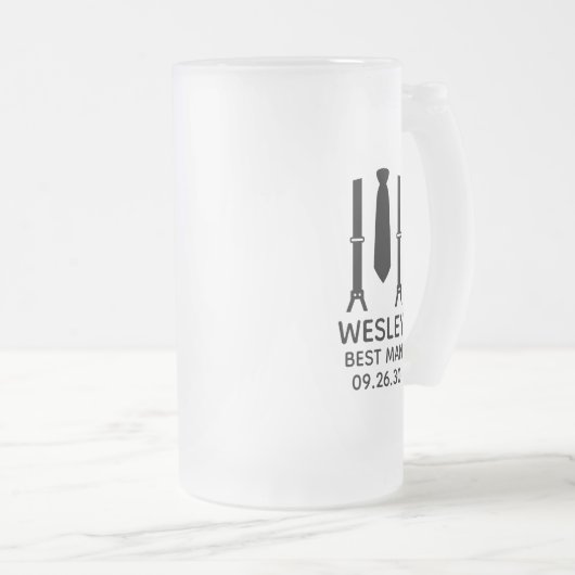 Best Man Black Stropdas Matglas Bierpul (Voorkant rechts)