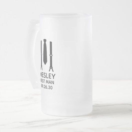 Best Man Black Stropdas Matglas Bierpul (Voorkant links)