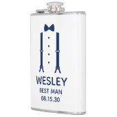 Best Man Blue Bow Stropdas Heupfles (Links)