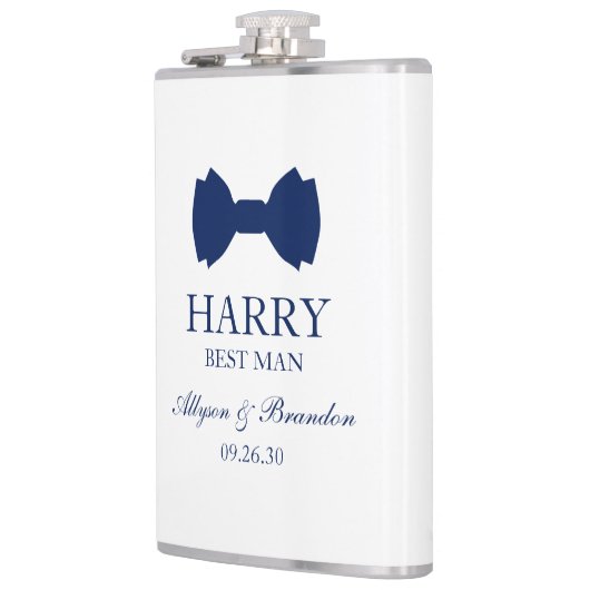 Best Man Blue Bow Stropdas Heupfles (Links)