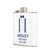 Best Man Blue Bow Stropdas Heupfles (Links)