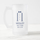 Best Man Blue Bow Stropdas Matglas Bierpul (Links)