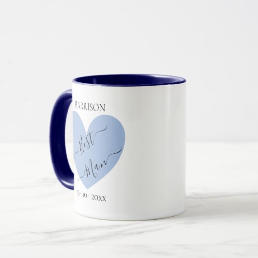 Best Man Blue Heart Specialized Mug Mok (Voorkant links)