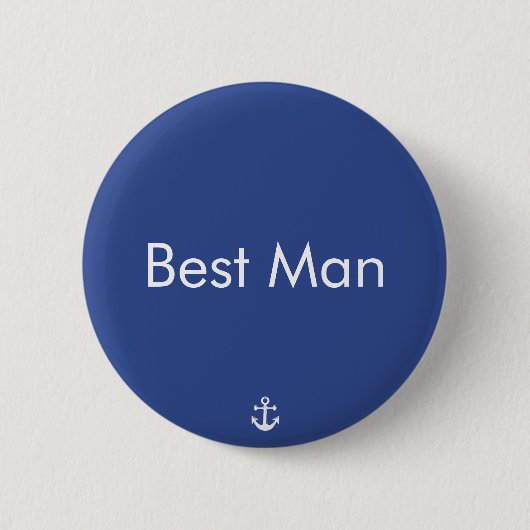 Best Man Blue Nautical Wedding Buttons (Voorkant)