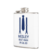 Best Man Blue Stropdas Heupfles (Links)