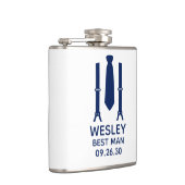 Best Man Blue Stropdas Heupfles (Rechts)