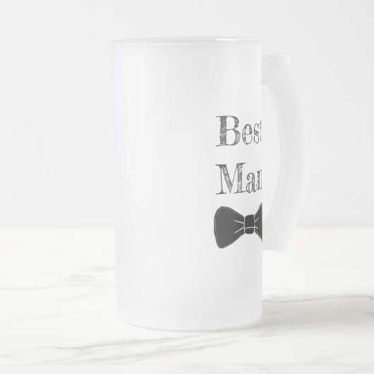 Best Man Bow Stropdas Frosted Beer Mok (Voorkant rechts)