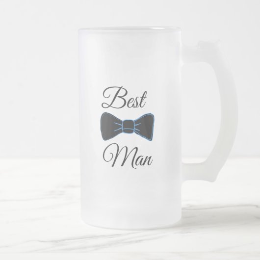 Best Man Bow Stropdas Frosted Beer Mok (Rechts)
