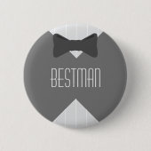Best Man Bowtie Ronde Button 5,7 Cm (Voorkant)
