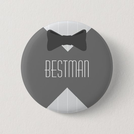 Best Man Bowtie Ronde Button 5,7 Cm (Voorkant)