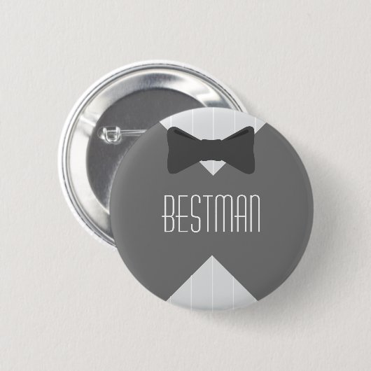 Best Man Bowtie Ronde Button 5,7 Cm (Voorkant /achterkant)