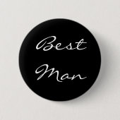 Best Man Button zwart-wit (Voorkant)