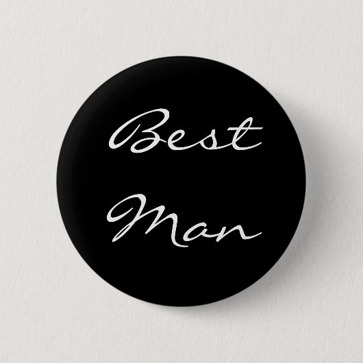 Best Man Button zwart-wit (Voorkant)