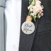 Best Man Calligraphy Wedding Bridal Party Button