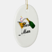 Best Man Champagne Toast Keramisch Ornament (Rechts)