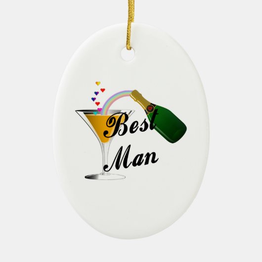 Best Man Champagne Toast Keramisch Ornament (Voorkant)