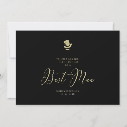 Best Man Chic Wedding Minimalist proposal Kaart (Voorkant)
