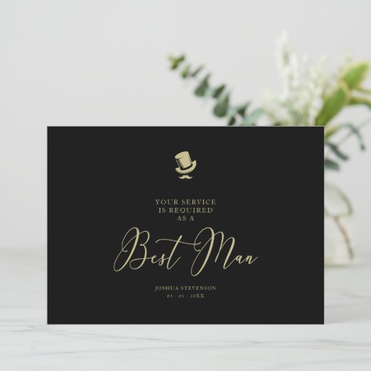 Best Man Chic Wedding Minimalist proposal Kaart (Staand voorkant)