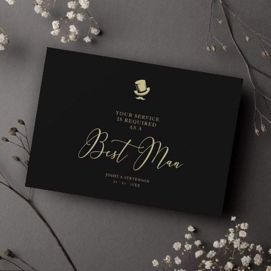 Best Man Chic Wedding Minimalist proposal Kaart