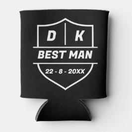 Best Man Custom Initials and Date Wedding  Blikjeskoeler