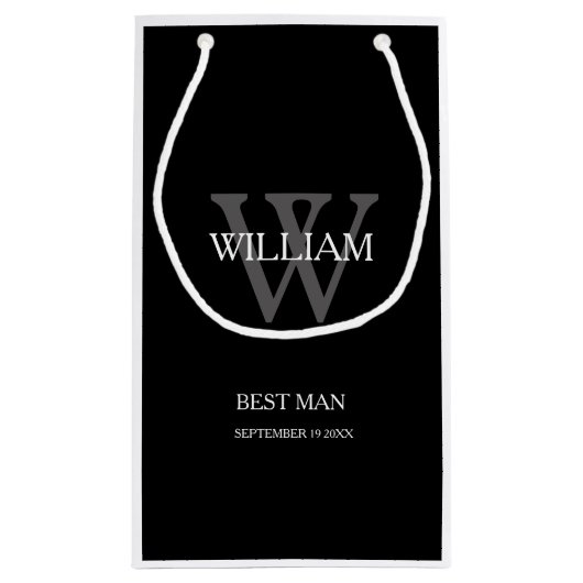 Best Man Custom Modern Chic Classy Klein Cadeauzakje (Achterkant)