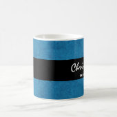 BEST MAN Custom Name Cobalt Blue Grunge Damask Koffiemok (Center)