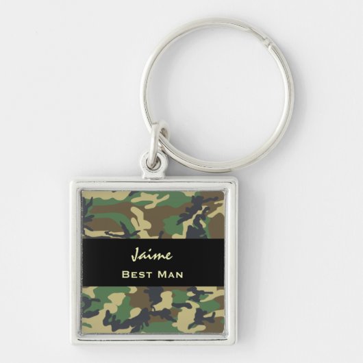 BEST MAN Custom Name WOODLAND CAMO V01 Sleutelhanger (Voorkant)
