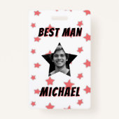 Best Man Custom Photo in Star Wedding Badge (Voorkant)