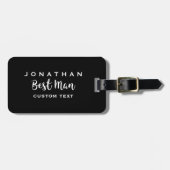 Best Man Custom Wedding Modern Monogram Bagagelabel (Voorkant horizontaal)