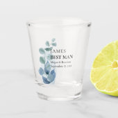 Best Man Eucalyptus Greenery Wedding Custom Shot G Glas (Voorkant)