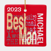 Best Man Extraordinaire CUSTOM Keramisch Ornament (Achterkant)