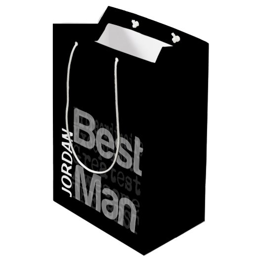 Best Man Extraordinaire CUSTOM Medium Cadeauzakje (Achterkant Gekanteld)