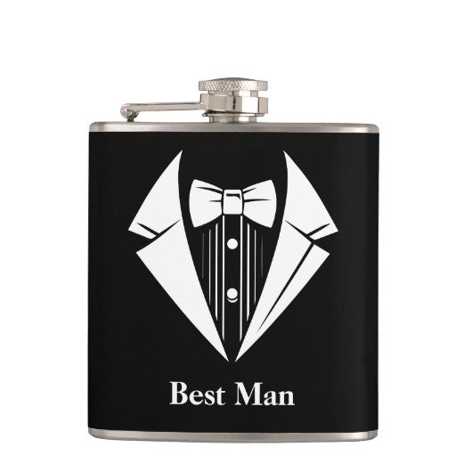 Best Man Flask met Vinyl Bekleding Heupfles (Voorkant)