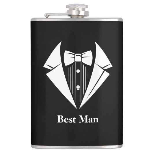 Best Man Flask met Vinyl Bekleding Heupfles (Voorkant)