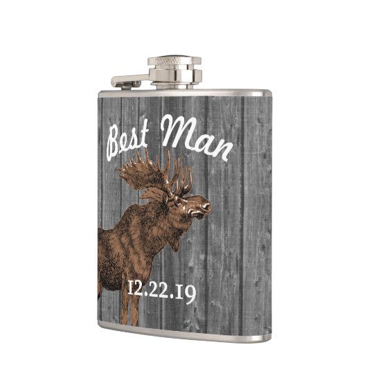 Best Man Flask  Moose Heupfles (Links)
