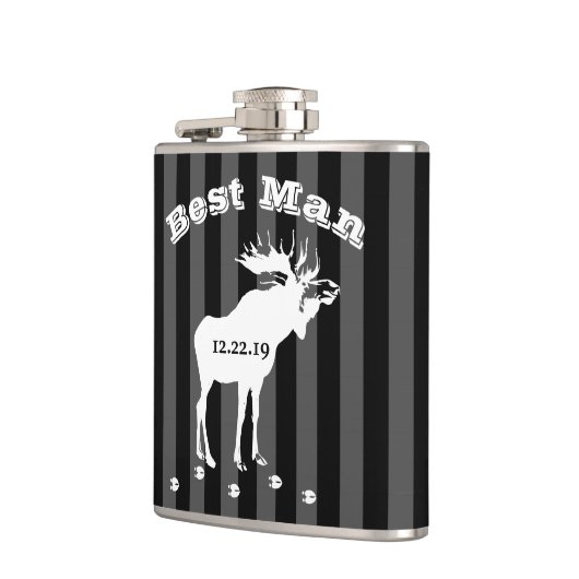 Best Man Flask  Moose Heupfles (Links)