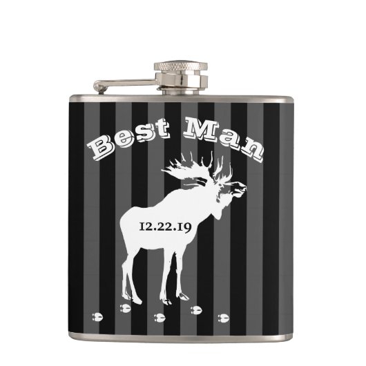 Best Man Flask  Moose Heupfles (Voorkant)