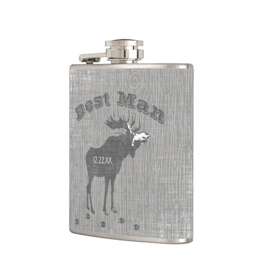 Best Man Flask  Moose Heupfles (Links)