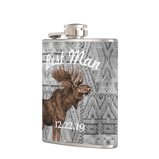 Best Man Flask  Moose Heupfles (Links)