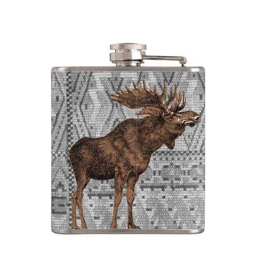 Best Man Flask  Moose Heupfles (Achterkant)