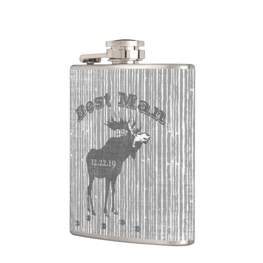 Best Man Flask  Moose Heupfles (Links)