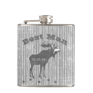 Best Man Flask  Moose Heupfles