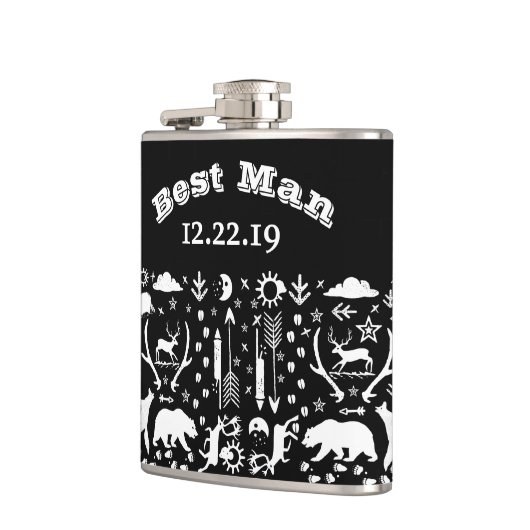 Best Man Flask  Moose Heupfles (Links)