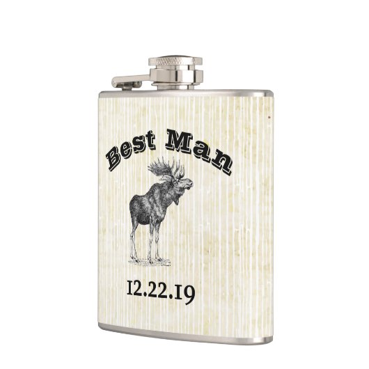 Best Man Flask  Moose Heupfles (Links)