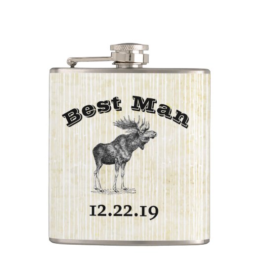 Best Man Flask  Moose Heupfles (Voorkant)