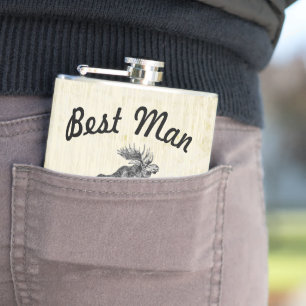 Best Man Flask  Moose Heupfles