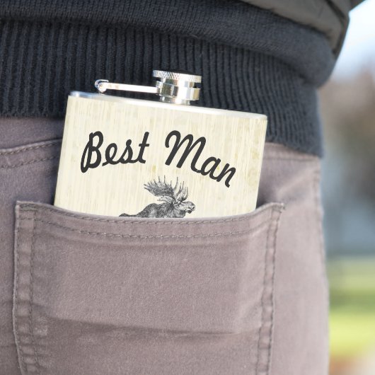 Best Man Flask Moose Heupfles (Voorbeeld)