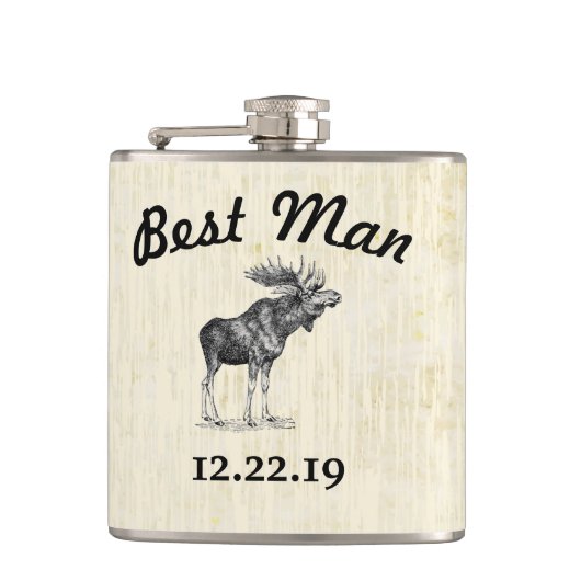 Best Man Flask Moose Heupfles (Voorkant)