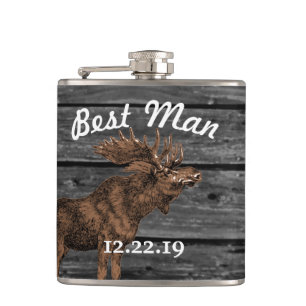Best Man Flask  Moose Heupfles